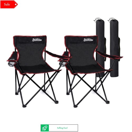Folding camping chairs with - 2x,