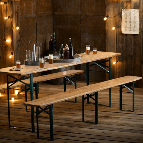 Outdoor wooden folding table - wooden,